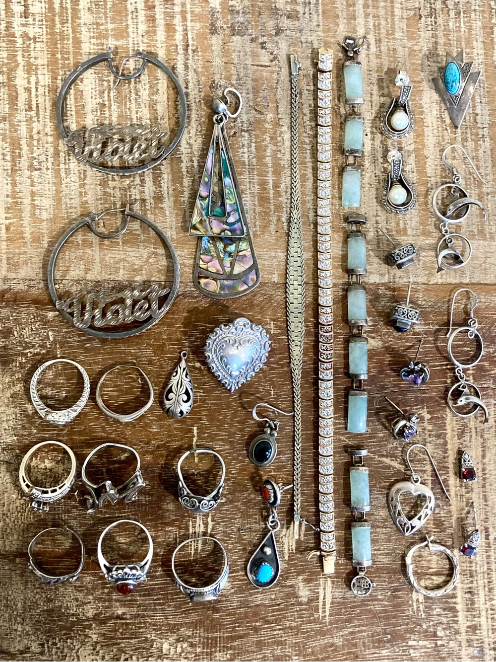Broken Sterling Silver Jewelry Lot for Crafting